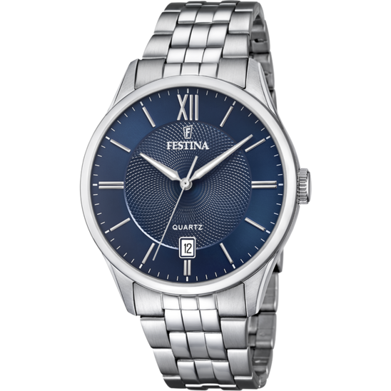 FESTINA GENTS STEEL BLUE DIAL WATCH
