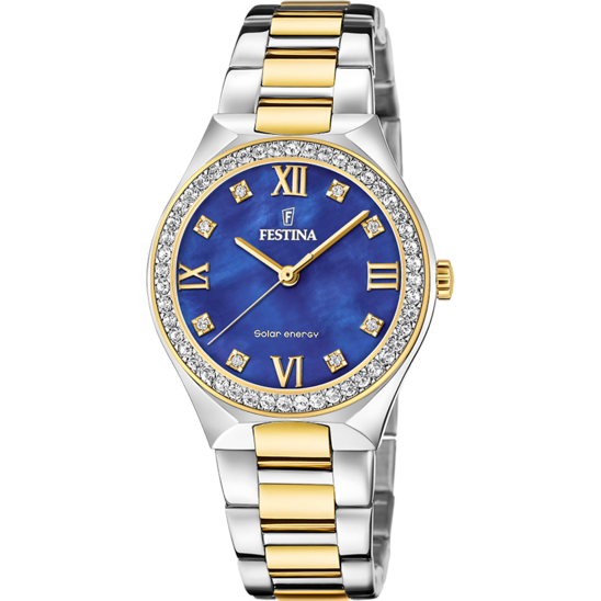 FESTINA LADIES T/T STEEL BLUE DIAL WATCH
