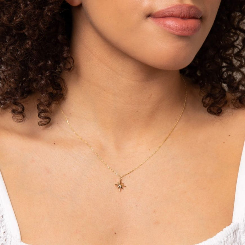 9ct Yellow Gold Starburst Necklace