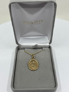 Double Sided Oval Shaped St. Christopher Medal - 9ct Gold