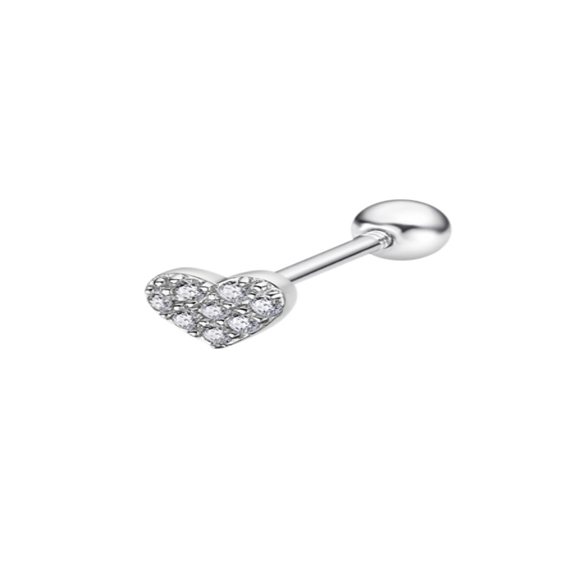 Earparty Helix Silver Heart Cartilage