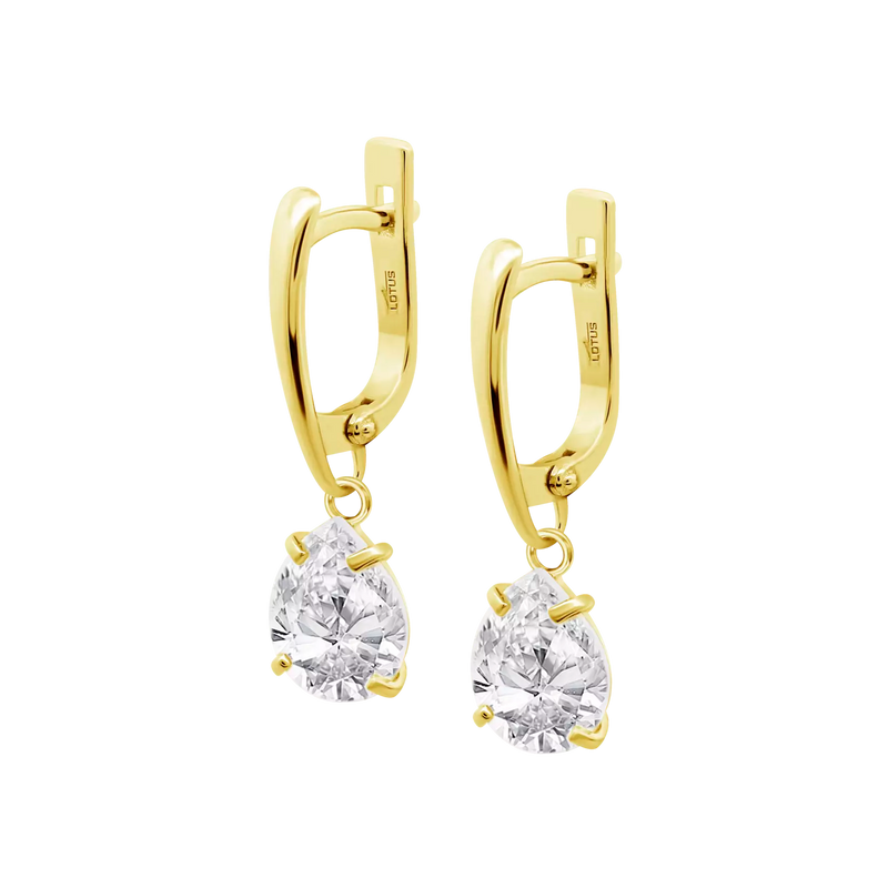 CZ Drop Earrings - Sterling Silver Gold Plated