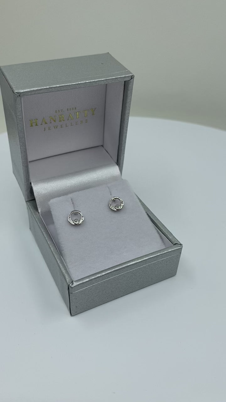 Cailin Claddagh Studs - Sterling Silver