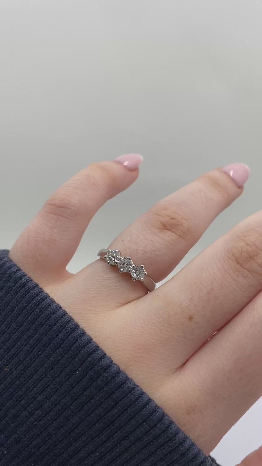 Triology Brilliant Cut Diamond Ring - 18ct Gold