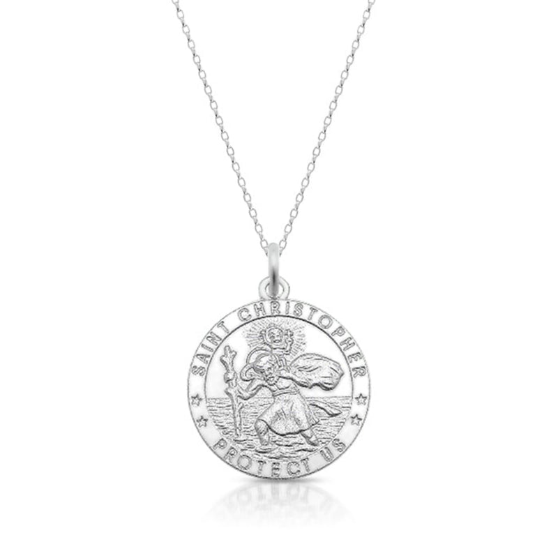 St. Christopher Medal Pendant - Sterling Silver