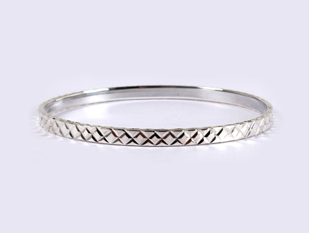 Simple Style Bangle - Sterling Silver