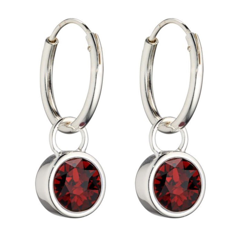 Crystal Birthstone Hoop Earring Charms