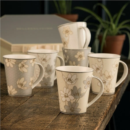 Belleek Six Mugs Set - Bay Flowers