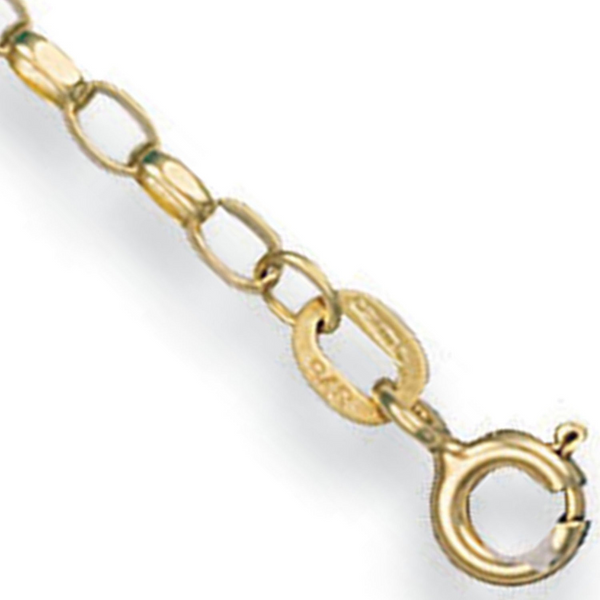 Open Diamond Cut Oval Belcher Chain 2.2mm - 9ct Gold