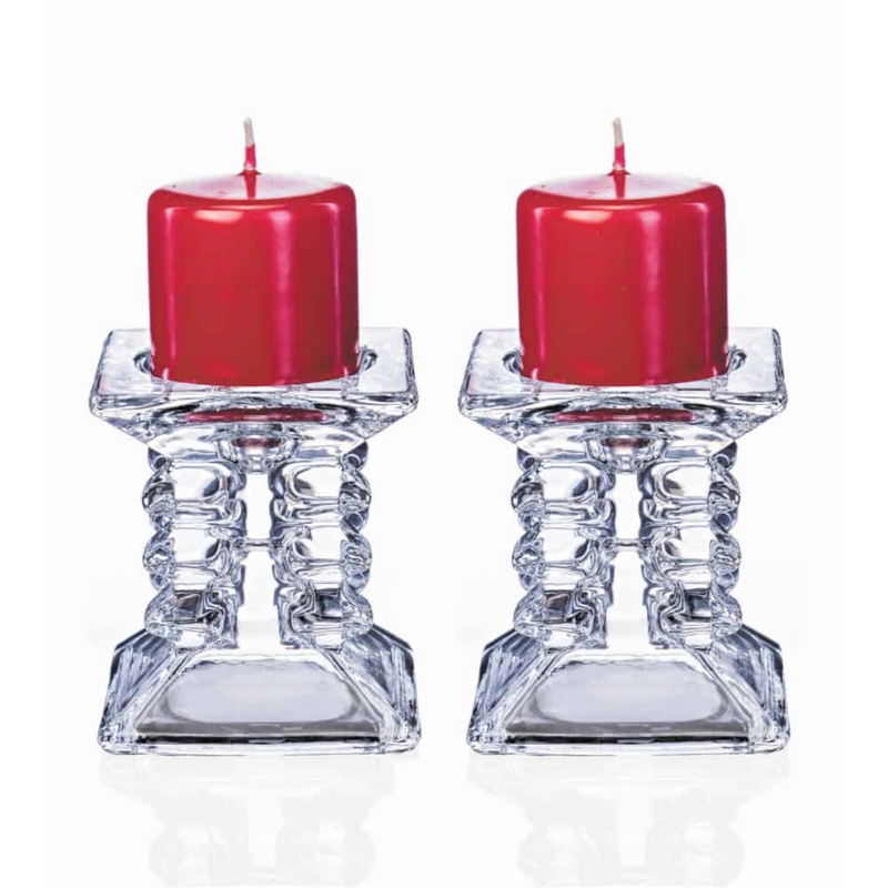 Ziggy Red Pillar Candleholders