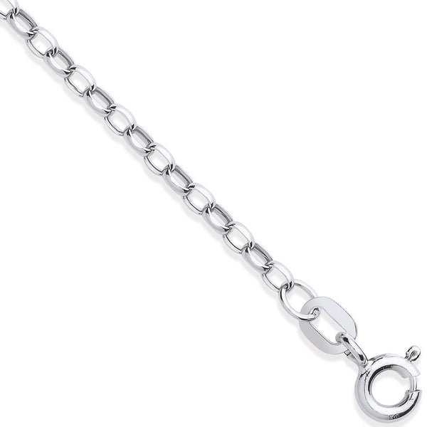 Diamond Cut Oval Belcher Chain - 9ct White Gold