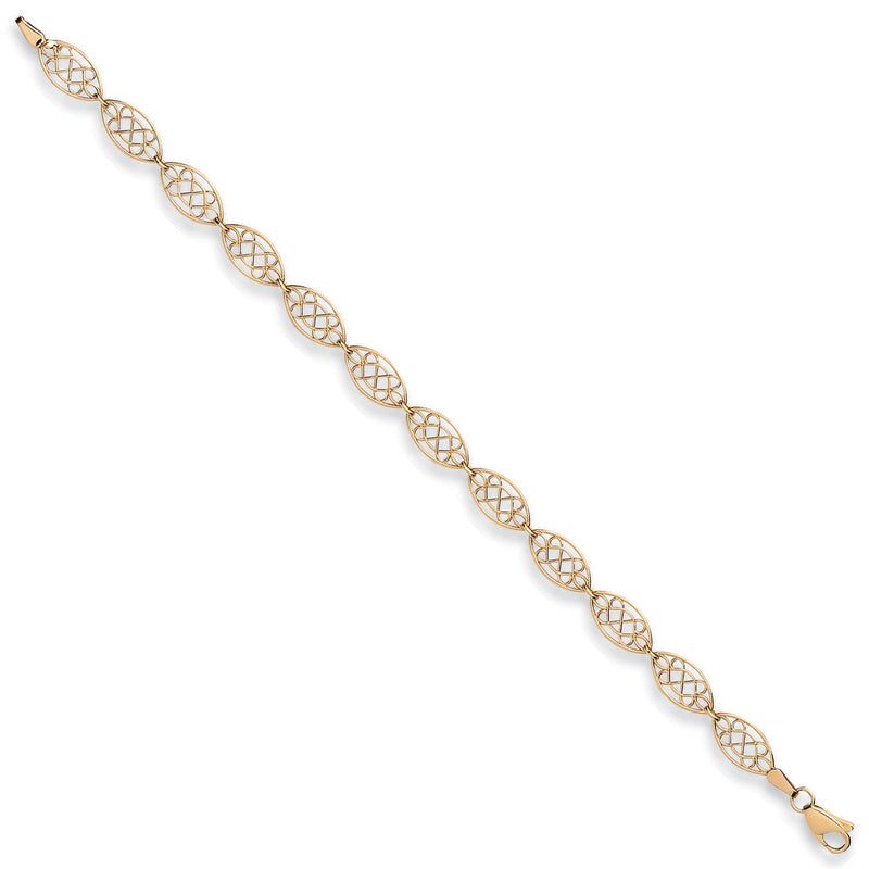 Celtic Style Ladies Bracelet - 9ct Yellow Gold