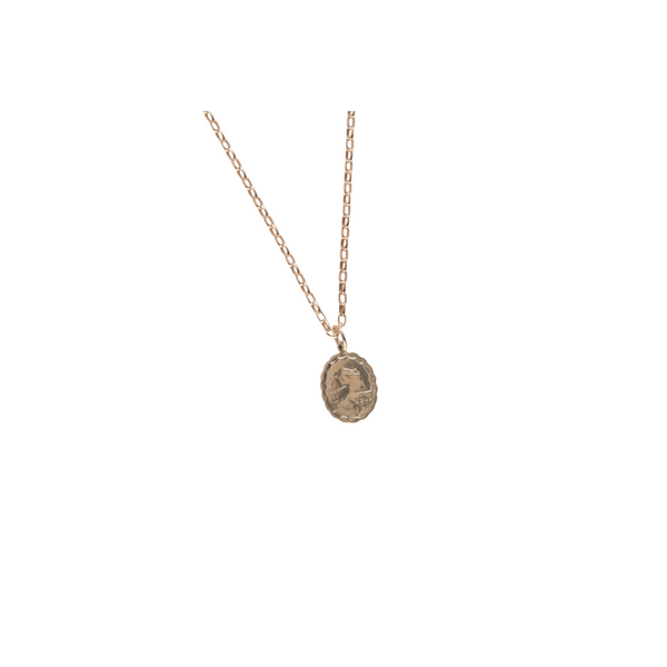 Double Sided Oval Shaped St. Christopher Necklace - 9ct Yellow Gold